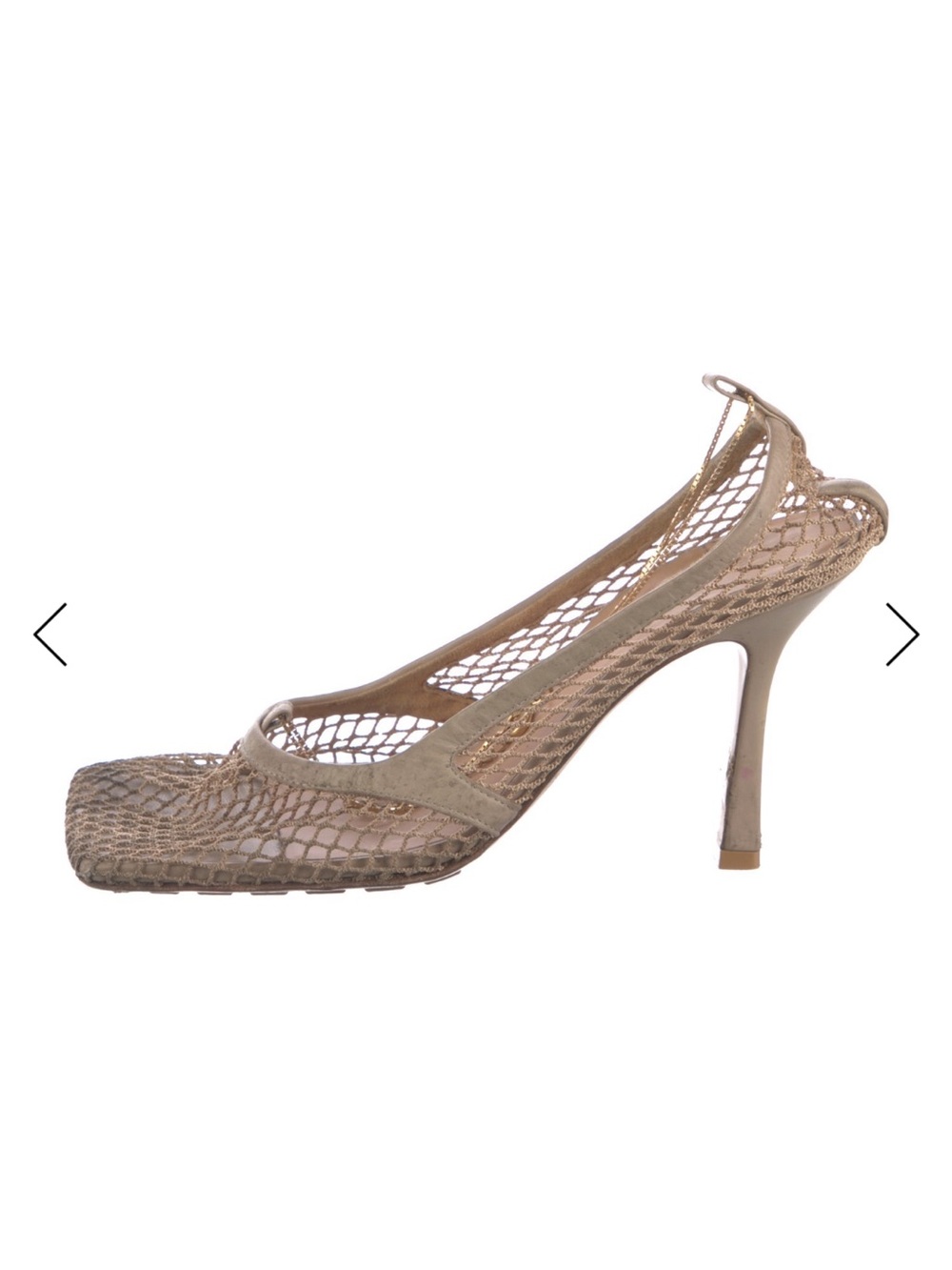 Bottega Veneta Tan Mesh Slingback Pump